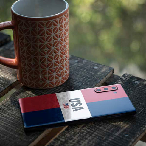 American Flag Color Block Galaxy Note 10 Skin